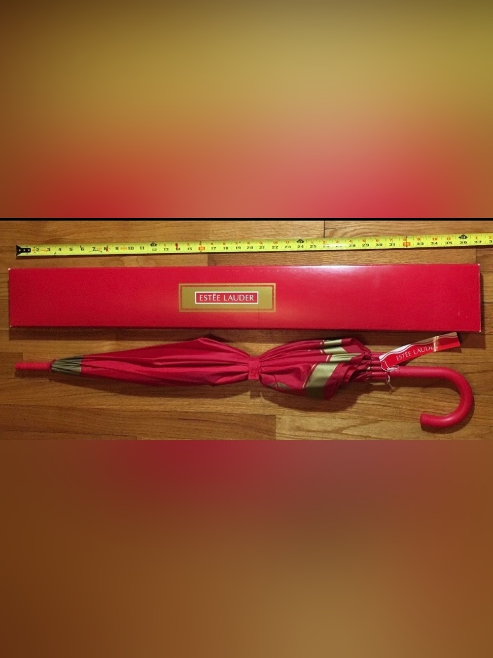 Estee Lauder Red and Gold Women's Umbrella